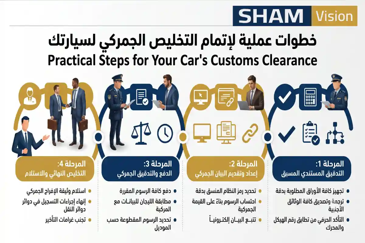 خطوات عملية لإتمام التخليص الجمركي لسيارتك
