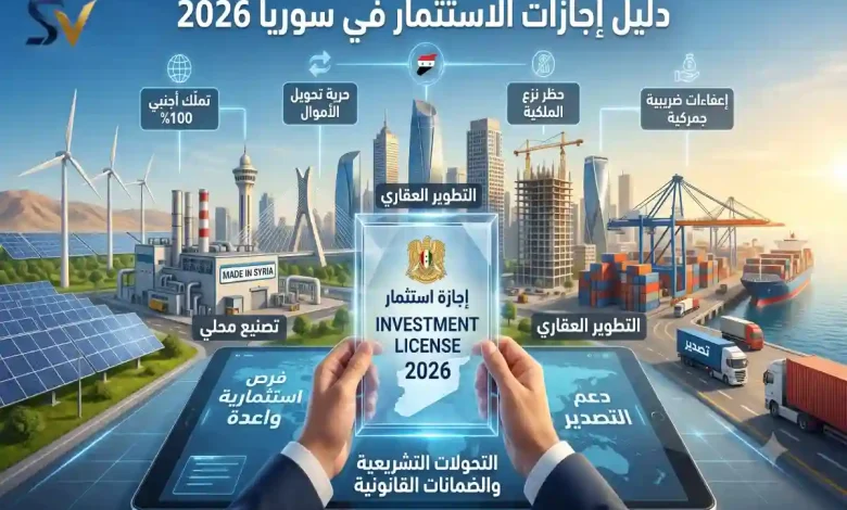 شروط استخراج إجازات الاستثمار في سوريا وفق القانون الجديد