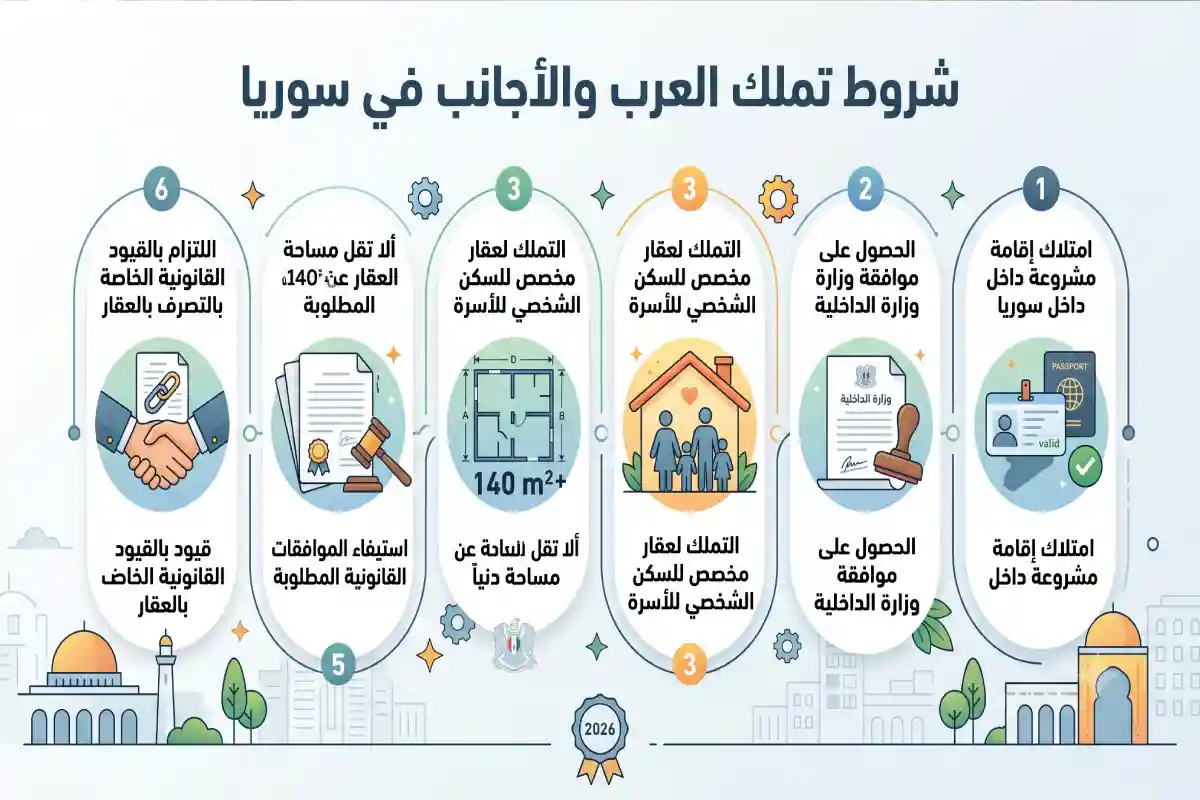 شروط تملك العرب والأجانب في سوريا